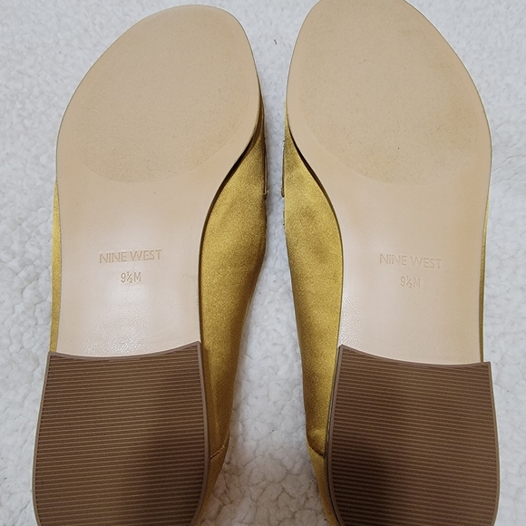 Nine West Gold Satin Flats Size US 9.5 - Picture 4 of 6